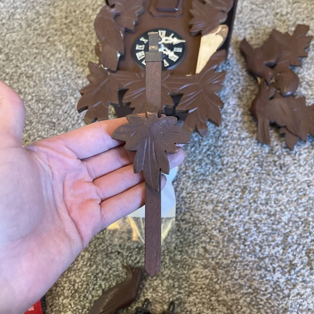German Cuckoo Clock Regula Movement UNTESTED For Parts/Repair W/Weights/Pendulum